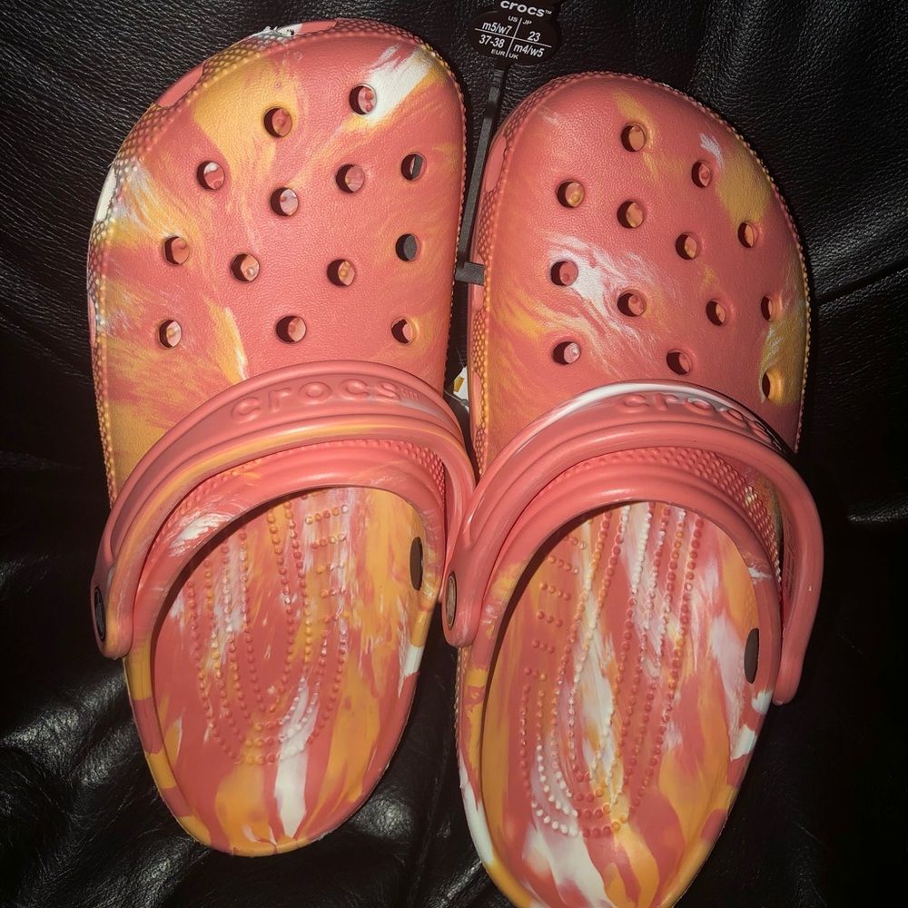Brand New Crocs with tags Orange yellow and white